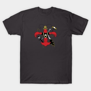 New Orleans Red Louisiana Crawfish Fleur de Lis T-Shirt